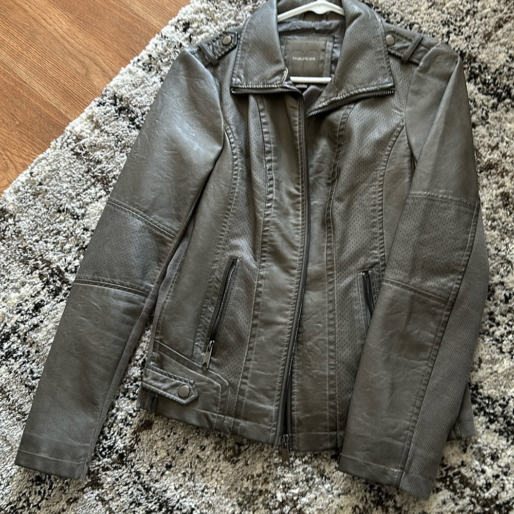 Gray Leather Jacket